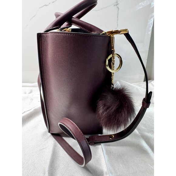 Michael Kors Collection GRACIE Tote Burgundy Leather + Python Embossed Wallet - Picture 10 of 16